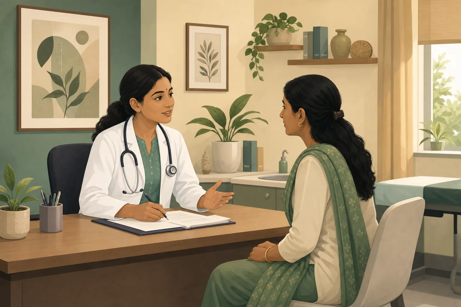 Doctor visit preparation illustration